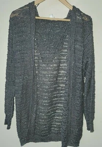 NWT Justice Girls Fancy Silver Sparkly Open Front Dress Cardigan Gray Hoodie 20 - Picture 1 of 3