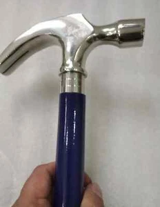 Victorian Brass Designer hammer head Handle Wooden Walking Stick Cane gift OFFER - Picture 1 of 6