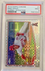 2013 Topps Chrome Sliding Xfractor Mike Trout #1 PSA10 GEM MINT Rookie Ship Free - Picture 1 of 2