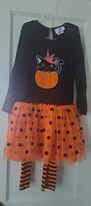 20% OFF Counting Daisies 2 Piece Dress And Pants Set Cat And Pumpkin-Size 8 - Picture 1 of 3