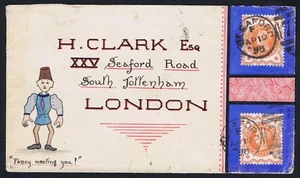 1898 Hand Painted Medieval Man 'Fancy Meeting You' Sleaford 1/2d Jubilee SG 197 - Picture 1 of 2
