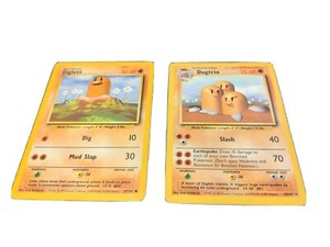 Pokemon TCG 1999 Base Set Dugtrio rare 19/102 & Diglett - great condition