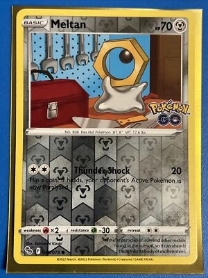 Meltan - Common Reverse Holo - 045/078 Pokemon GO NM + Card Saver - Image 1 of 2