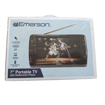 NEW Emerson ET-7000 Portable 7” TV & Digital Multimedia Player Built in Tuner - Image 1 of 4