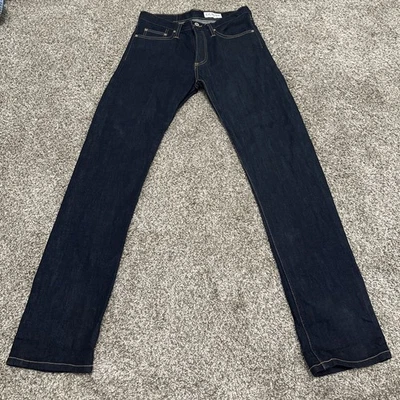 Pantalones de mezclilla Gustin con ribete para hombre talla 31x33 azul botón recto mosca hechos en EE. UU. Foto 1 de 4