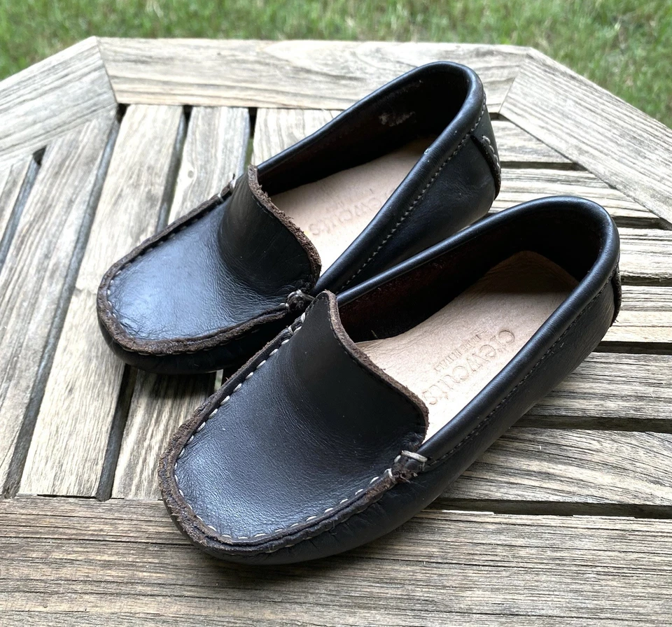 Mocasines de cuero italiano marrón talla 6 Crew Cuts para niños Foto 1 de 4