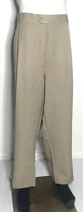 CM GOLD SERIES Men Beige High Rise Straight Leg 4-Pockets Dress Pants Waist 58 - Picture 1 of 9