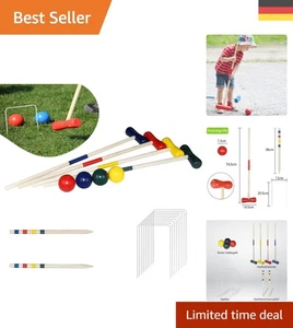 Krocket Spielset aus Holz für 4 Spieler - Ein ideales Spaßspiel für den Garten - Bild 1 von 1