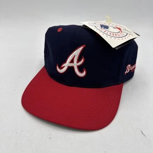 Vintage Atlanta Braves Hat Back Talk MLB Snapback Back Script 90s Twill Twins - Picture 1 of 9