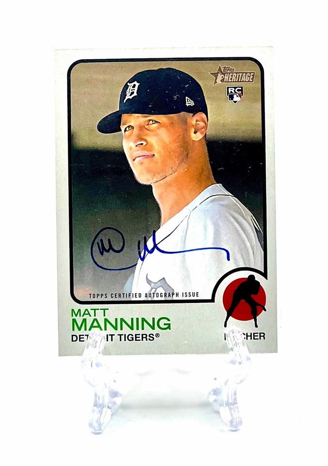 MATT MANNING 2022 Topps Heritage #ROA-MMG REAL ONE AUTOGRAPHS RC ROOKIE INSERT - Image 1 of 2