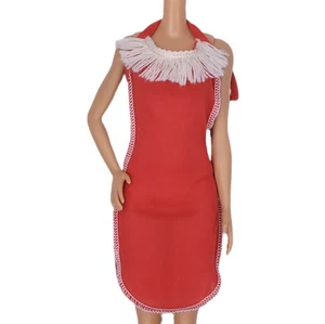 Barbie 1981 Best Buy Fashion Halter Dress Red White Fringe Knee Length Vtg #3633 - Picture 1 of 2