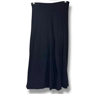 Vintage Eileen Fisher New York Black Wool Wrap Skirt - Picture 1 of 15