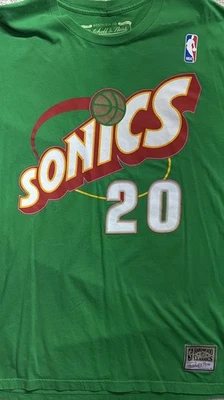 Camiseta deportiva verde para hombre LG Gary Payton Mitchell & Ness Seattle Supersonics Foto 1 de 4