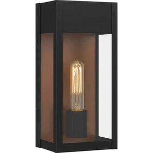 Quoizel Maren 6 in. 1-Light Matte Black Outdoor Wall Lantern Sconce with Clear - Picture 1 of 9