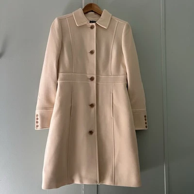 NWT J. CREW Lady Day Mid Length Topcoat in Wool Blend Cream Size 8 Style 79206 - Image 1 of 4
