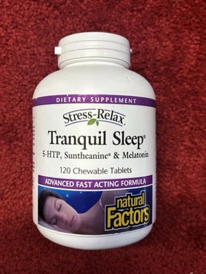 Natural Factors Stress-Relax Tranquil Sleep 120 Chewable Tabs Exp 1/27 - Image 1 of 2