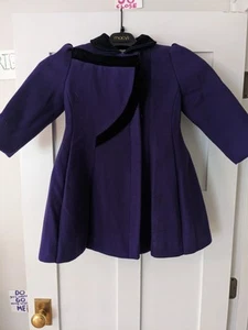 Rothschild Wool Dress Coat, Children's Size 5, Purple w Black Accents - Picture 1 of 2