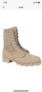 Rothco Mens Leather Military G.I. Style 8" Jungle Boots Size 8. #5909 Desert - Picture 1 of 4