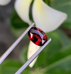 Granate rodolita africano 2,46 quilates - 9 mm piedra preciosa suelta roja profunda en forma ovalada - Imagen 1 de 13