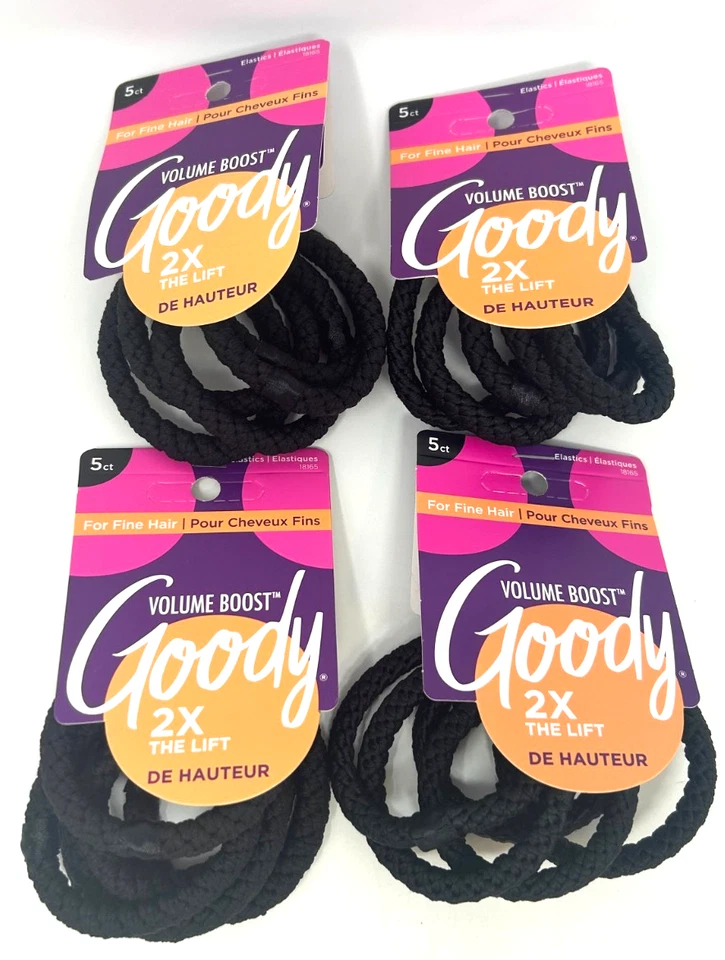 20 Count of Goody Volume Boost Hair Ties For Fine Hair, (Color: Black) - Image 1 of 2