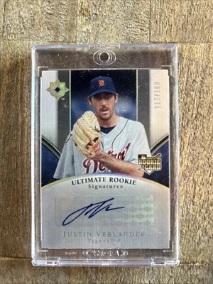 2006 Upper Deck Ultimate Rookie RC Signatures Justin Verlander #140 /180 - Image 1 of 2