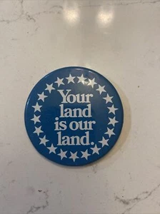 This Land Is Your Land Fred Harris Presidential Pinback Button - Picture 1 of 2