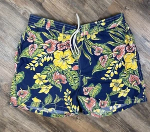 Polo Ralph Lauren Tropical Floral Beach Swim Trunks Mens Size XL Navy Blue - Picture 1 of 16