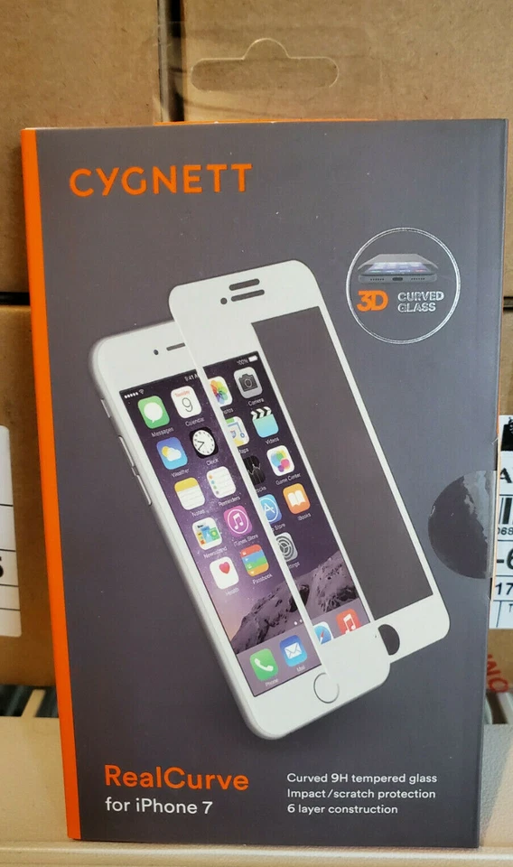 Cygnett 3D Curved Tempered Glass Screen Protector for iPhone 6/6s/7/8/SE 2nd Gen - Image 1 of 2