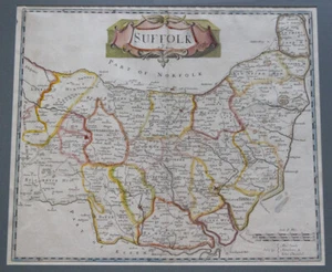 Suffolk - Antique Original Map - County of Suffolk by Robert Morden - Picture 1 of 16