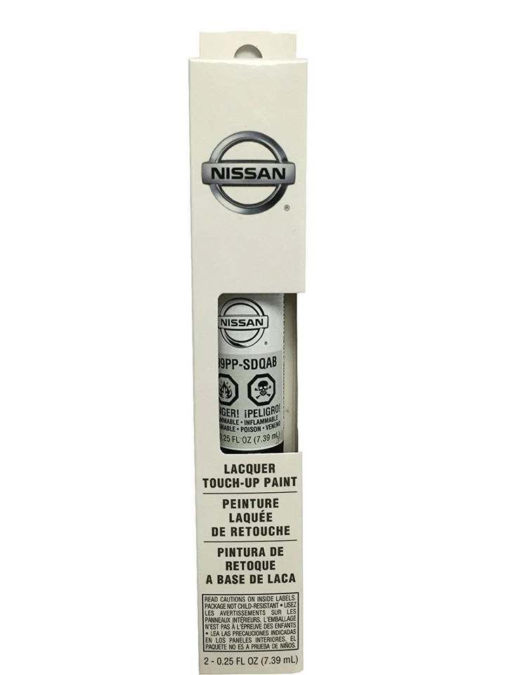 OEM Nissan (Pearl White, QAB) Touch Up Paint + Clear Coat Pen New Free Shipping - Image 1 of 1