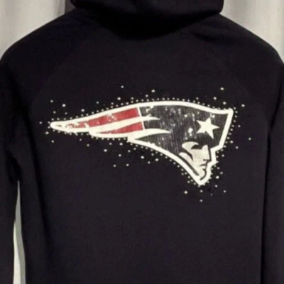 Victoria Secret Pink NFL New England Patriots Zip Up Hoodie Womens Small, Bling - Image 1 of 4