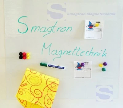 Eisenfolie -Ferrofolie selbstklebend Weiß glänzend 620mm x 500mm x 0,6mm BESCHRE