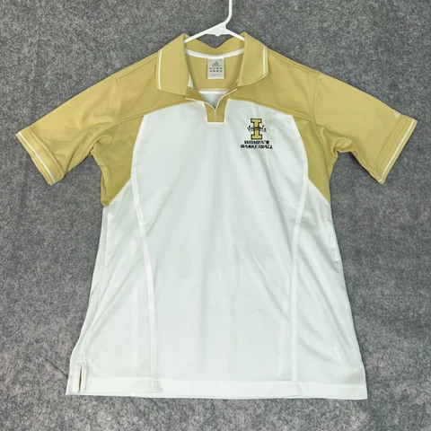 Idaho Vandals Womens Shirt Medium Adidas Gold White Polo NCAA Basketball College Cover
