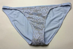 Vintage Blue Lace Front Panties with Bling by Daisy Fuentes - Size XL - Picture 1 of 7