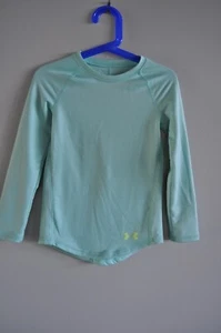 Under Armour Top Girls Size 4-5 Long Sleeve Light blue/Aqua nice for Fall/Winter - Picture 1 of 7