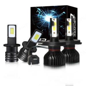 H4+H3 6000K LED Headlight & Fog Light Bulbs Combo Kit 4pc Super Bright white New - Picture 1 of 18