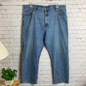 Wrangler Mens Relaxed Fit Denim Blue Jeans Size W42 X L27 Hemmed - Picture 1 of 7