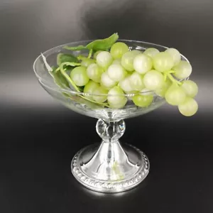 Elegant Art Deco Silver and Glass Foot Bowl - Picture 1 of 6