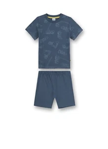 Boys shorty / short pajamas excavator / crane car, blue by Sanetta size 116-140 - Picture 1 of 1