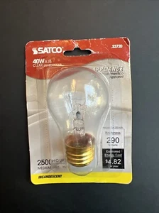 Satco S3720 40 Watt A15 Clear Appliance Light Bulb with Medium Base NOT LED - Picture 1 of 2