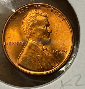 1942 Lincoln 1¢ Red BU K2 - Foto 1 di 2