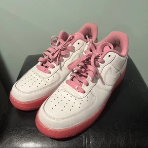 Nike Air Force 1 Womens Size 10.5 White Pink Raspberry EUC - Picture 1 of 10