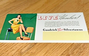 Vintage GOODRICH TRIPLE PROTECTED SILVERTOWNS Blotter Card - Picture 1 of 4