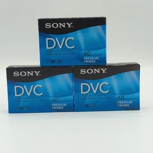 Sony DVC Mini DV 60 Min LP 90 Sealed Blank Tapes Premium 3-Pack New DVM60PRR - Picture 1 of 8