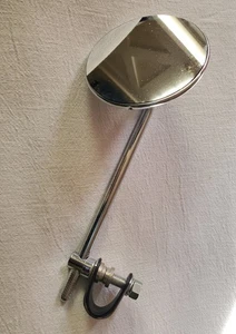 UNIVERSAL CLAMP ON 4" ROUND MIRROR W/8" STEM - USED/DECENT - Picture 1 of 13