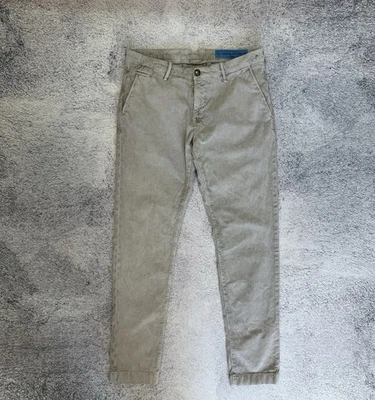 Pantalones chinos de lujo Jacob Cohen gris pana talla 35 hechos en Italia para hombre Foto 1 de 4