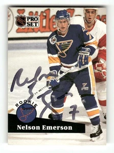 1991-92 Pro Set 557 Nelson Emerson Rookie signed auto autograph  tough MZ BXCP57 - Picture 1 of 2