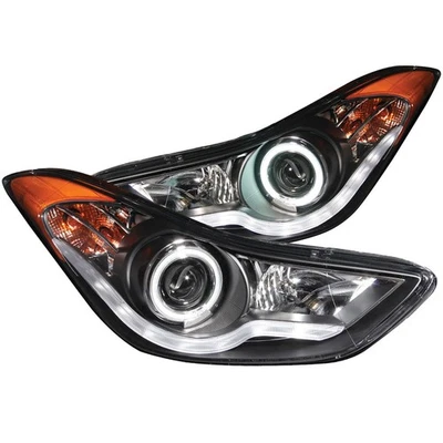 Juego de faros proyectores CCFL con lente transparente negra con halo para Hyundai Elantra 11-14 Foto 1 de 3