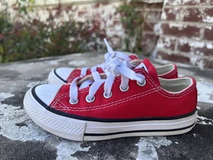 Converse Unisex CT All Star Ox Red Casual Shoes Sneaker Sz 11 Youth Low Top - Picture 1 of 12