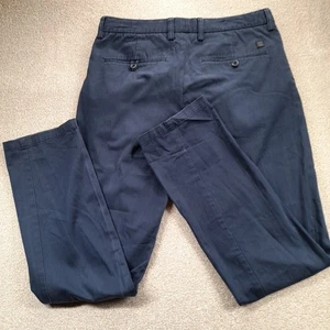 Hugo Boss Longitud 30R Chinos Hombres Pantalones Calce Ajustado Cónico Azul Elastizado Crigo 1W - Imagen 1 de 23